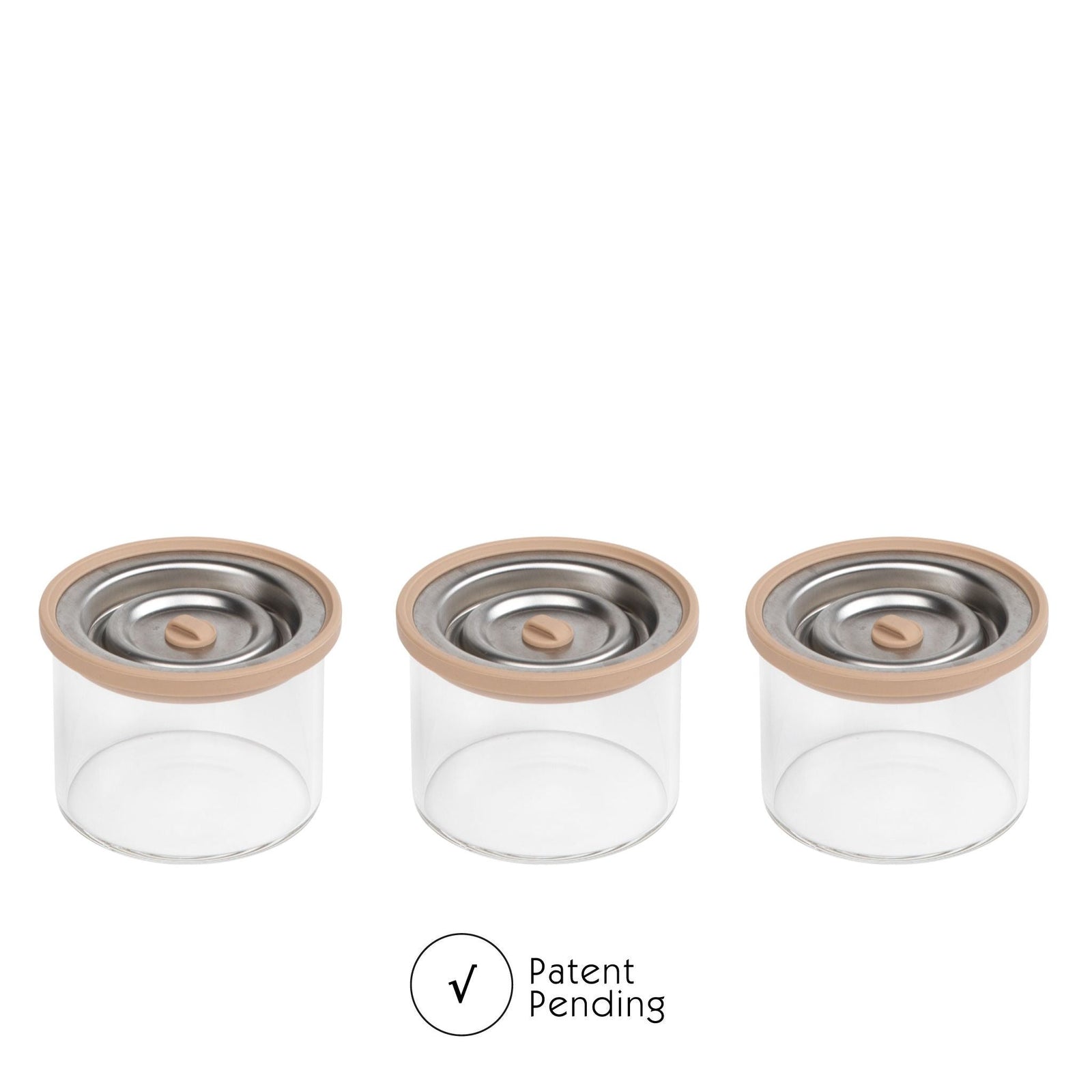 Contenitori in vetro per sottovuoto Luvele, set di tre vasetti alti da 400 ml