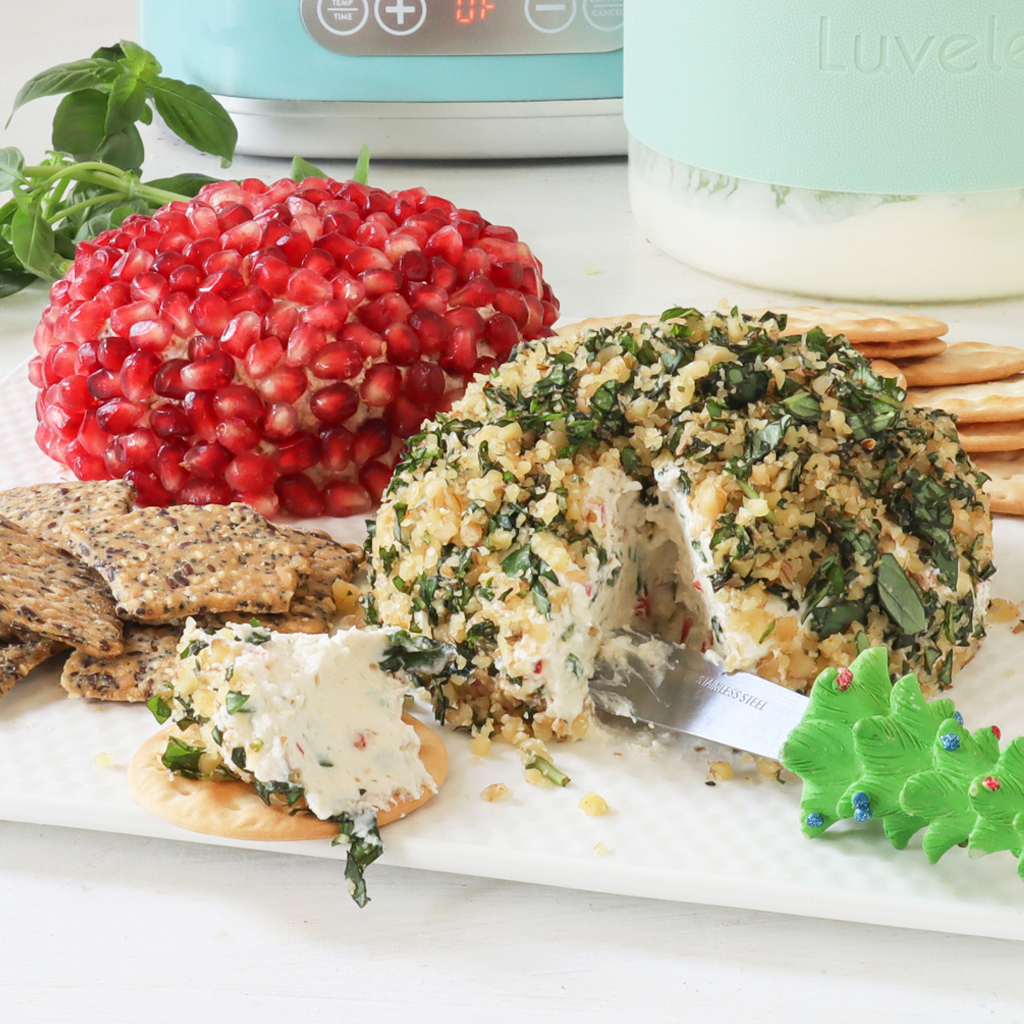 Perfect party appetiser dripped yogurt cheese