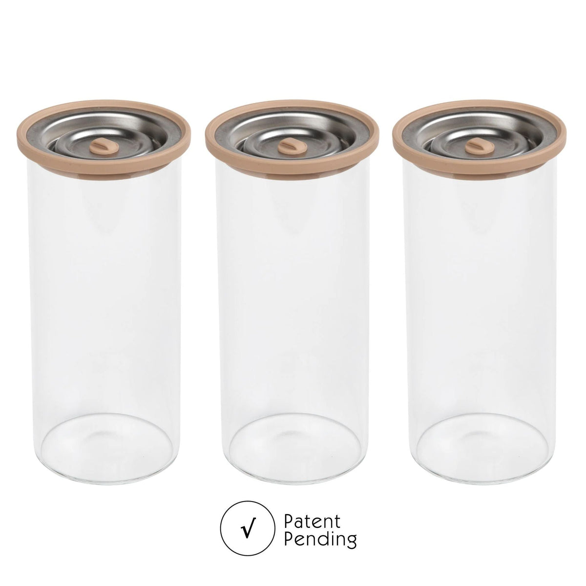 Contenitori in vetro per sottovuoto di Luvele, set di tre vasetti alti da 1200 ml