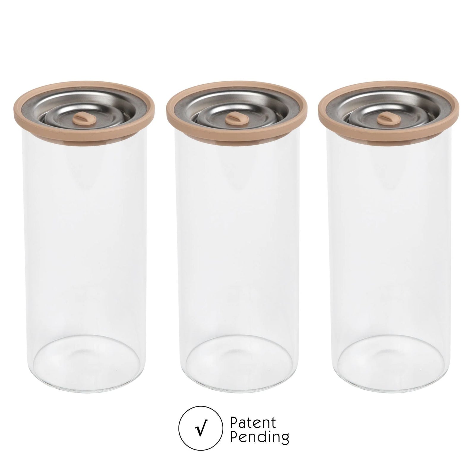 Contenitori in vetro per sottovuoto di Luvele, set di tre vasetti alti da 1200 ml