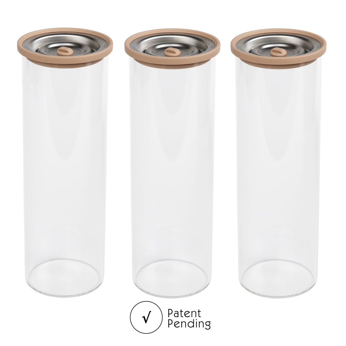 Contenitori in vetro per sottovuoto Luvele set di tre vasetti alti da 1600 ml