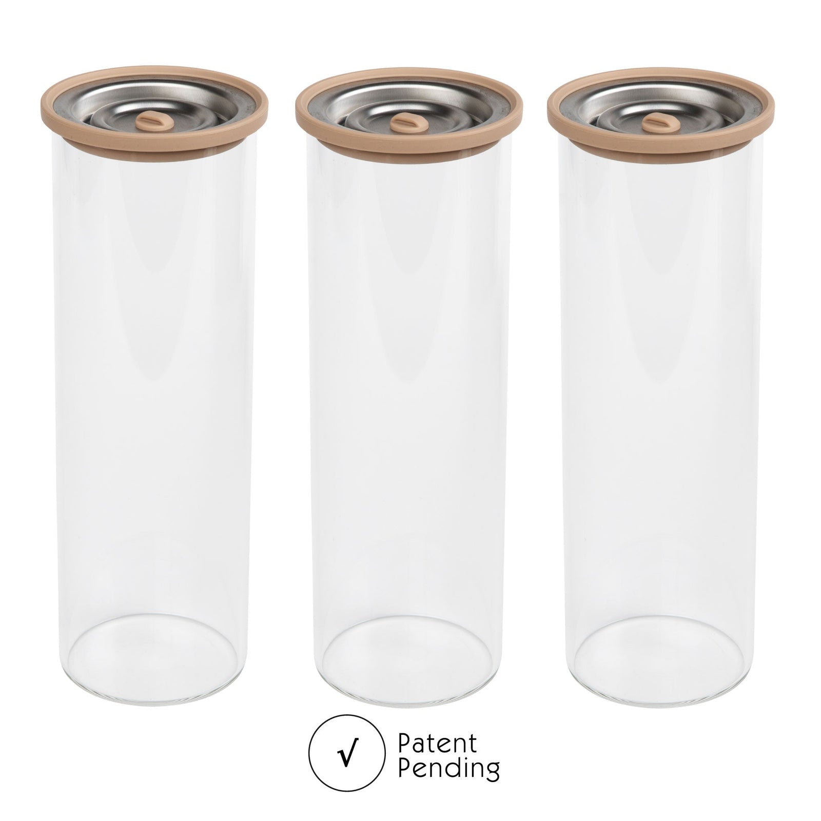 Contenitori in vetro per sottovuoto Luvele set di tre vasetti alti da 1600 ml